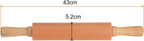 HARFINGTON Silicone Rolling Pins for Baking 17 Inch Wooden Handle Non Stick Rolling Pin Small Roller Playdough Rolling Pins for Dough Pizza Pastry Fondant Kitchen, Brown