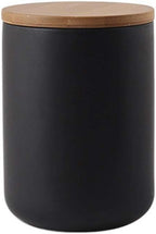 YYW Ceramic Food Storage Jar Containers Kitchen Canisters with Airtight Seal Lid for Coffee Beans Sugar Spices (Medium Black)