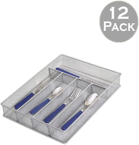 YBM HOME Metal Silverware Organizer for In-Drawer Cutlery Storage, 5 Compartment Mesh Cutlery Flatware Tray Sorts Kitchen Utensils, Great for Office Supplies 1133-12
