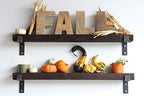 Urban Legacy Accent Shelves | Reclaimed Barn Plank | Set of 2 with Full Brackets (Coffee Bean 36"x 4.5"x 2")