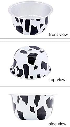 KEISEN 3 2/5" 150ml 100/PK 6oz Disposable Aluminum Foil Cups for Muffin Cupcake Baking Bake Utility Ramekin Cup (cowline)