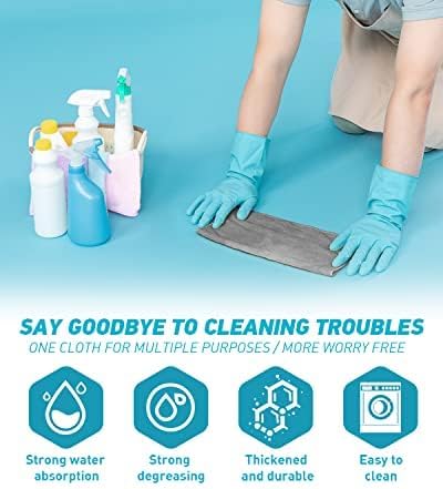 Microfiber Cleaning Cloth Grey-50Pcs (13x13 inch) 2100 Series Ultra Soft Highly Absorbent Rags for Cleaning, Reusable and Lint Free Cleaning Towels for Housekeeping-Machine Wash (Gray)