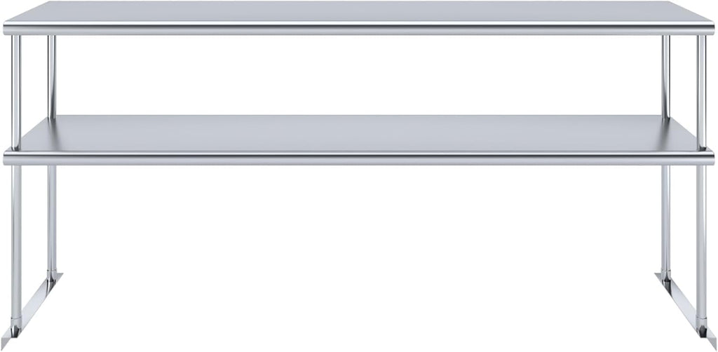 NSF Certified 18 Gauge Heavy Duty Stainless Steel Double overshelf with Brackets for Kitchens, Utility Rooms, Storage, Offices & Home