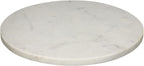 Multi-Purpose Round Shape Marble Cheese Tray | Cutting Board. Solid Large White With Non-Slip Feet For Stability & Scratch Protection. Easy To Clean,Trivet,White (11x11x0.5 Inches)