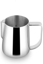 watchget Milk Frothing Pitcher 250ml/8oz Stainless Steel Espresso Steaming Pitcher Milk Coffee Cappuccino Latte Art Barista Steam Jug Espresso Frother Cup, Silver