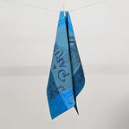 Garnier Thiebaut Paris Seine Turquoise French Kitchen Towel 22"x30", Cotton, Jacquard