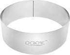 O'Creme Cake Ring Sturdy Stainless Steel Round Mousse Cake Ring Mold for Baking, Dessert Cake Decorating Pastry Rings 5 Inch Diameter x 2 Inch High