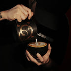 MHW-3BOMBER Milk Frothing Pitcher 450ml/15.2oz Milk Frother Cup Espresso Steaming Pitcher Stainless Steel Milk Frother Cup Barista Latte Art Black Gold - P6016S