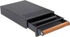 Espresso Knock Box Drawer with Handle Coffee Grounds Container Stainless Steel Coffee Knock Box Accessories (BLACK)