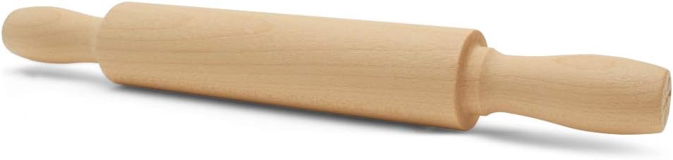 Wooden Mini Rolling Pin, 7 Inches Long, Pack of 12, Perfect for Fondant, Pasta, Baking in the Kitchen, Play-doh, Crafting and Imaginative Play, by Woodpeckers