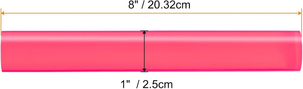 HARFINGTON Acrylic Clay Roller 8 Inch x 1 Inch Solid Non-Stick Plastic Round Tube Roller Polymer Clay Rod Fondant Rolling Pin for Shaping, Sculpting, Modeling DIY Crafts, Rose Red