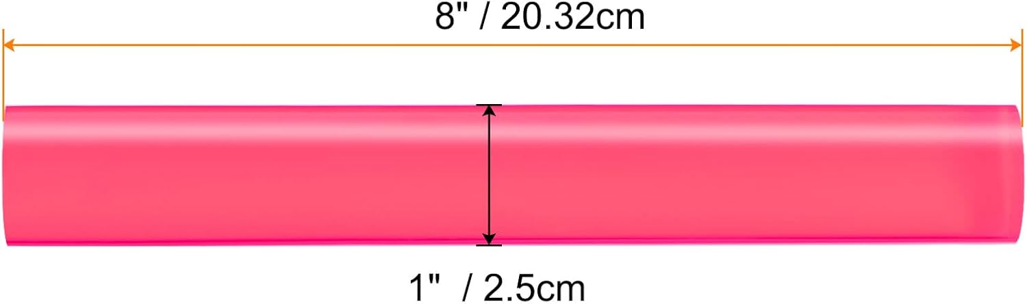 HARFINGTON Acrylic Clay Roller 8 Inch x 1 Inch Solid Non-Stick Plastic Round Tube Roller Polymer Clay Rod Fondant Rolling Pin for Shaping, Sculpting, Modeling DIY Crafts, Rose Red