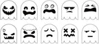 Halloween Ghost Faces Cookie Cutter and Stencil Set Bundle Kit PYO Cookies Paint Your Own Diy Bakery Fondant Sugar Happy Birthday Wedding Baby Candle Kids Painting Coloring Pages Comb (Ghost Faces)