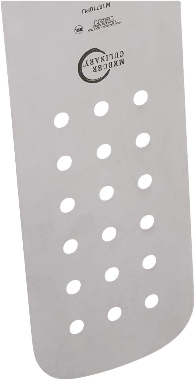 Mercer Culinary Millennia Perforated Turner/Spatula, 8 Inch x 3 Inch Blade, Purple Handle