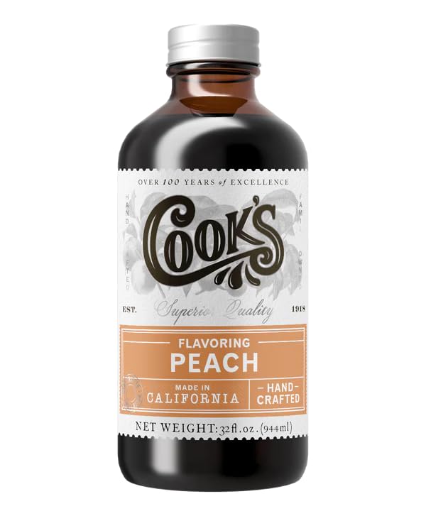 Cook's, Peach Flavoring for Baking, Preserves, Ice Cream, Jam, Cakes, 32oz