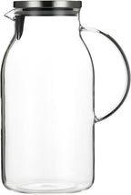 Karafu Glass Pitcher with Lid, 100 Ounces Wide Mouth Heat Resistant Water Jug for Hot/Cold Water, Ice tea and Juice Beverage