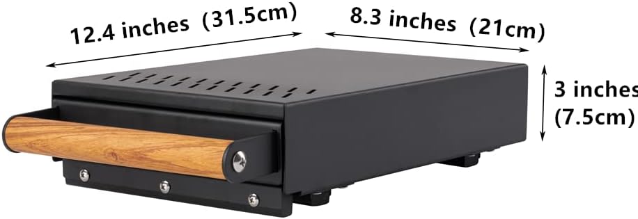 Espresso Knock Box Drawer with Handle Coffee Grounds Container Stainless Steel Coffee Knock Box Accessories (BLACK)