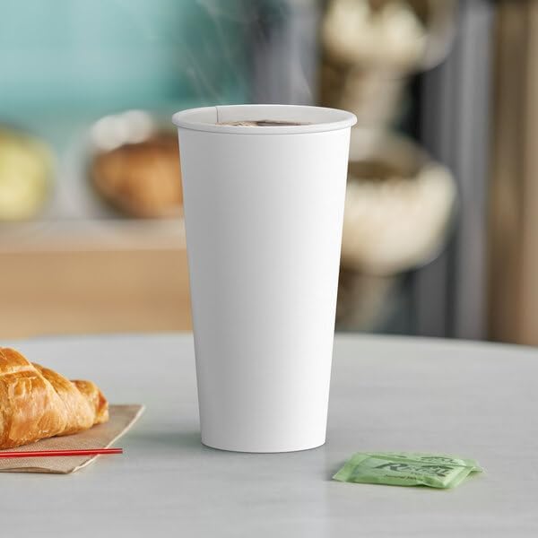 Paper Cups 20 oz 500 Pack for Coffee & Tea 20 oz Made in USA | Bulk 500 Count for Home, Office, Restaurants & Parties | Recyclable Disposable 20 Ounce To-Go Cups for Hot Drinks