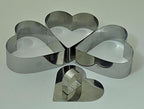 Newline NY Stainless Steel Dessert Rings (4 Pcs) Heart Shape Molded Salads, Pastries Mousse Molding Layering Cutter