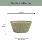 The Silicone Kitchen Reusable Mini Silicone Baking Cup, Non-Toxic, BPA Free, Dishwasher Safe, Mini, 24 Pack, White Blue Green