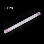 HARFINGTON 2pcs Fondant Rolling Pin 20 Inch x 0.98 Inch Adjustable Guide Rings Non-Stick PP Plastic Fondant Roller Dough Roller Kitchen Decorating Tools for Cookie Pastry Pizza Clay