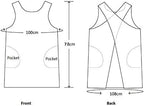 Cotton Linen Japanese Apron Halter Cross Back Bandage X Shape Aprons Two Pockets