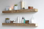 Urban Legacy Reclaimed Barnwood Planks | Floating Shelves for Wall w/Flush Mount Shelf Bracket Set Included | Set of 2 (Natural, 36"x 4.5"x 2")