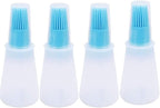 Silicone Oil bottle brush，BBQ/Pastry Basting Brushes,Silicone Cooking Grill Barbecue Baking Pastry Oil/Honey/Sauce Bottle Brush (4 PCS,blue)