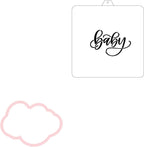 Baby Cookie Cutter and Stencil Set Bundle Kit PYO Cookies Paint Your Own Diy Bakery Fondant Sugar Happy Birthday Wedding Baby Candle Kids Painting Coloring Pages Comb (Baby-2)