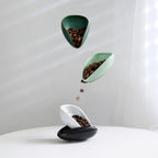 watchget Ceramic Coffee Dosing Cup & Tea Storage Tray, Single Dose Measuring Container for Coffee Beans & Loose Leaf Tea Dosing Vessel, Black