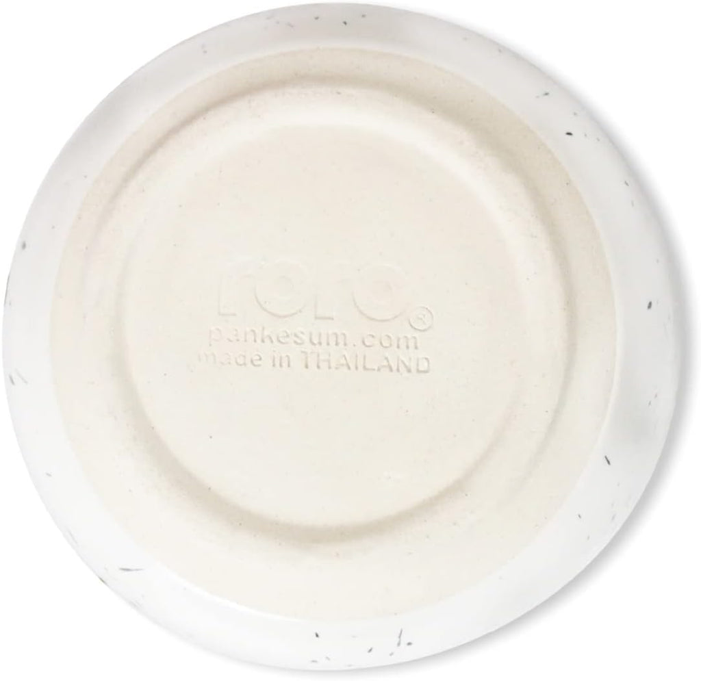 roro Handcrafted 4.5" Ceramic Miso | Rice Bowls, Set of 2 - White Matte Speckled Stoneware - Perfect for Soups