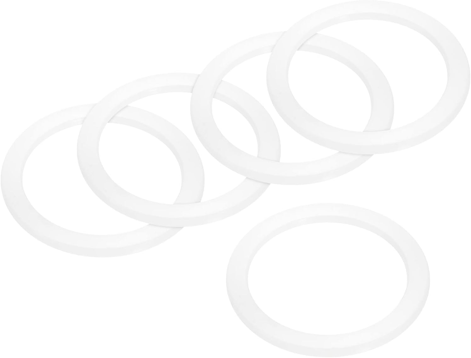 MECCANIXITY Gasket Seal Coffee Maker White Silicone Ring Replacement 50x64x4mm for 4-Cup Aluminium Coffee Pot, Pack of 5