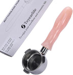 54mm bottomless portafilter for Breville Barista Express(BES870) Pro Touch Bambino Infuser Duo Temp Espresso Accessories Includes Naked Basket Stainless Steel resin pink