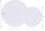 KIRE 120PCS White Plastic Plates - Heavy Duty White Disposable Plates for Party/Wedding - Include 60Pieces 10.25inch Dinner Plates - 60Pieces 7.5inch Dessert/Salad Plates