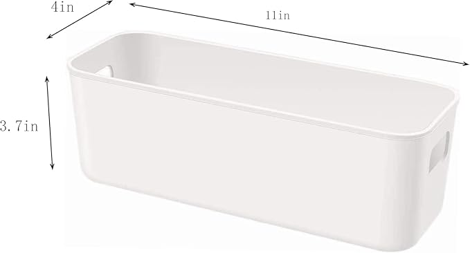 Set Of 4 Plastic Storage Bins,Versatile Kitchen Pantry Organization and Storage,for Plastic Storage Container Under Bed,Under Sink Bathroom Organizer (White, 4 Pack Narrow)