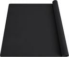 2MM Extra Thick Silicone Mats for Kitchen Counter, 23.6" x15.7" Non-Slip Waterproof Large Countertop Protector Mat, Heat Resistant Mat, Washable Silicone Craft Mat, Placemat, Baking Mat, Black