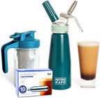 Premium 0.5L Nitro Coffee Maker, Aluminum Nitro Cold Brew Coffee Maker with Nitro Diffuser Nozzle & Cold Brew Pitcher for Making Nitro Cold Brew, 1 Pint/0.5L, Includes (10) Nitro Cartridges