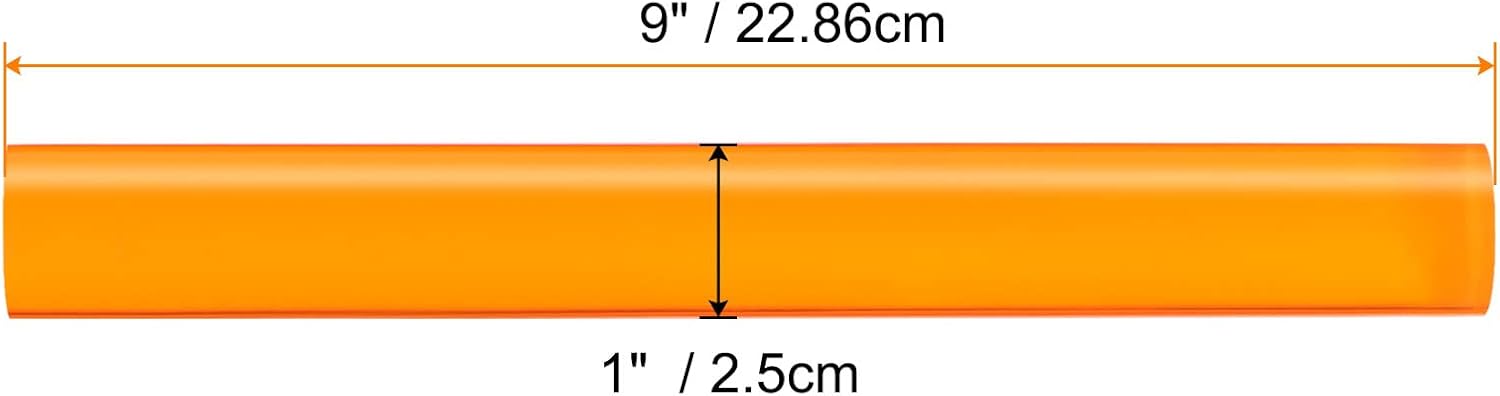 HARFINGTON Acrylic Clay Roller 9 Inch x 1 Inch Solid Non-Stick Plastic Round Tube Roller Polymer Clay Rod Fondant Rolling Pin for Shaping, Sculpting, Modeling DIY Crafts, Orange
