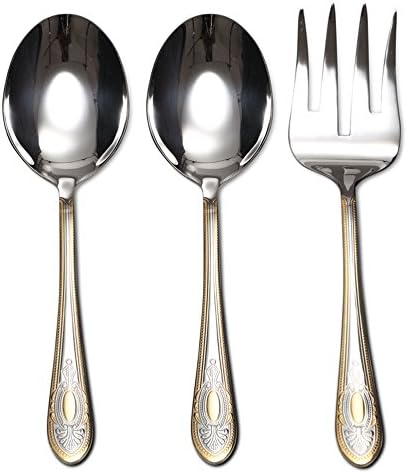 75-Pc Luxury Flatware Set for 12 w/Storage Case 24K Gold Premium Dining Cutlery Service - 18/10 Surgical Stainless Steel Silverware Hostess Serving Set in a Chest