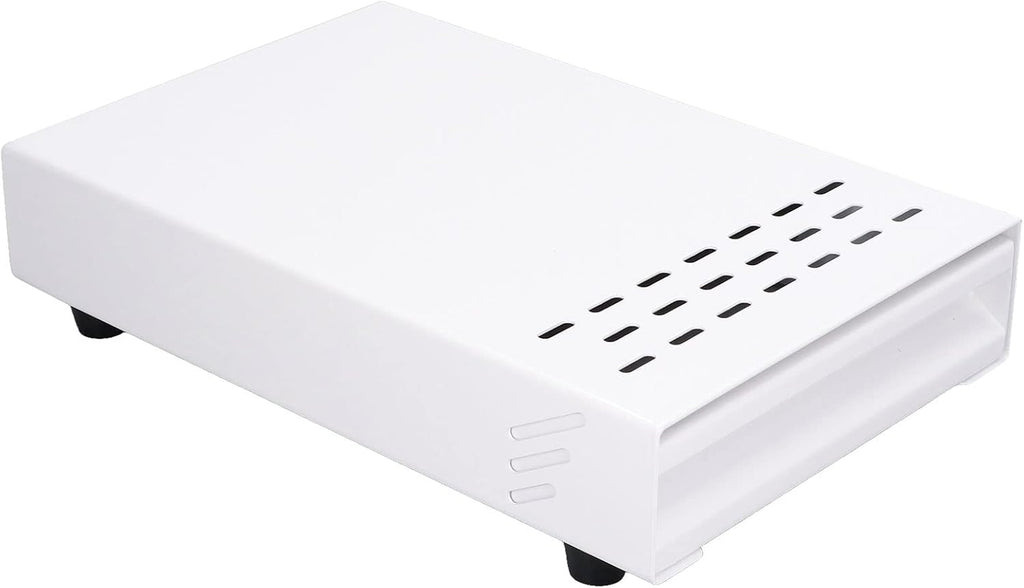 Stainless Steel Coffee Knock Box Drawer with Non Slip Feet, Rubber Lever, for Household Shop, Easy to (White)