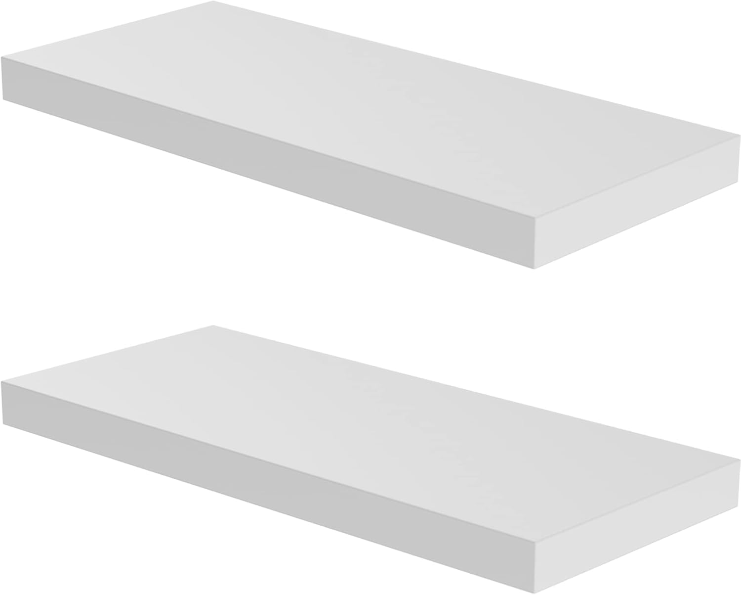 Floating Shelf, Set of 2 Wall Shelf, 36 in W x 12.75 in D x 2 in H Wooden Floating Wall Shelf with Invisible Brackets for Living Room/Bedroom/Bathroom/Kitchen Storage and Decor, White
