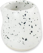 roro Handmade Ceramic Mini Creamer Cups – Set of 4, Dimpled White Matte Speckled Stoneware, 3-Inch Small Pitchers for Coffee, Espresso, Milk, or Sauce