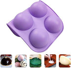 2 Pack 6-Cavity Semi Sphere Silicone Mold, Baking Mold for Making Hot Chocolate Bomb, Cake, Jelly, Dome Mousse (Purple)