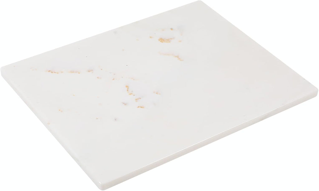 Marble Cutting Board, Large Marble Slab Pastry Board With Non-Slip Feet For Baking, Cheese, Charcuterie, Chocolate, 16x20 Inch