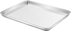 Baking Sheet Set of 4, Yododo Cookie Sheets Metal Stainless Steel Tray Baking Pans, Rectangle Size 16 x 12 x 1 inch, Mirror Polishing & Dishwasher Safe, Non Toxic & Healthy, Rust Free & Easy Clean
