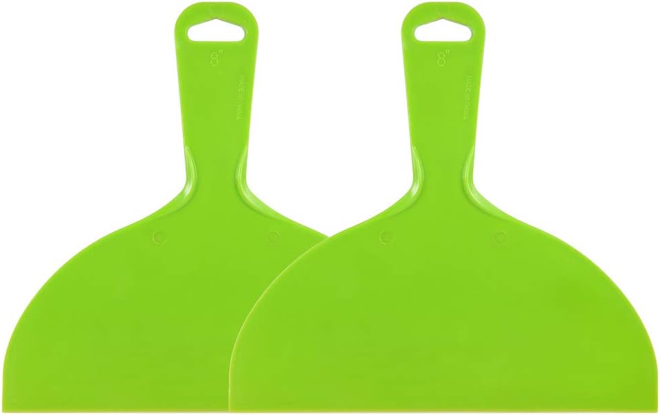 uxcell Putty Scraper 8" Plastic Flexible Putty Knives Disposable Spreader for Taping Drywall Wall Painting Green 2pcs