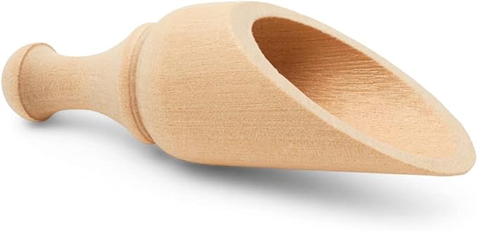 Small Wooden 1 Tablespoon Scoops for Food Canisters & Jars, Table Spoons Measuring Spoon, Wood Manuka Honey Bath Salts, & Coffee Scoop, Mini Candy Scoops for Candy Buffet, Pack of 25 by Woodpeckers