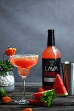(3 Pack) LAVA Premium Spicy Watermelon Habanero Margarita Mix, Cold-Pressed Organic Watermelon, Agave, Habanero, No Artificial Sweeteners, Lots of Flavor, Ready to Use, 1-Liter (33.8oz) Glass