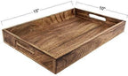 GoCraft Handmade Classic Wooden Tray – Medium 15" Serving Tray for Kitchen, Dining, and Home Use – Elegant Wood Serveware for Food, Drinks, Snacks, Coffee, Tea, Breakfast, Parties & Everyday Use