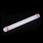 HARFINGTON Fondant Rolling Pin 13 Inch x 1.38 Inch Adjustable Guide Rings Non-Stick PP Plastic Fondant Roller Dough Roller Kitchen Decorating Tools for Cookie Pastry Pizza Clay